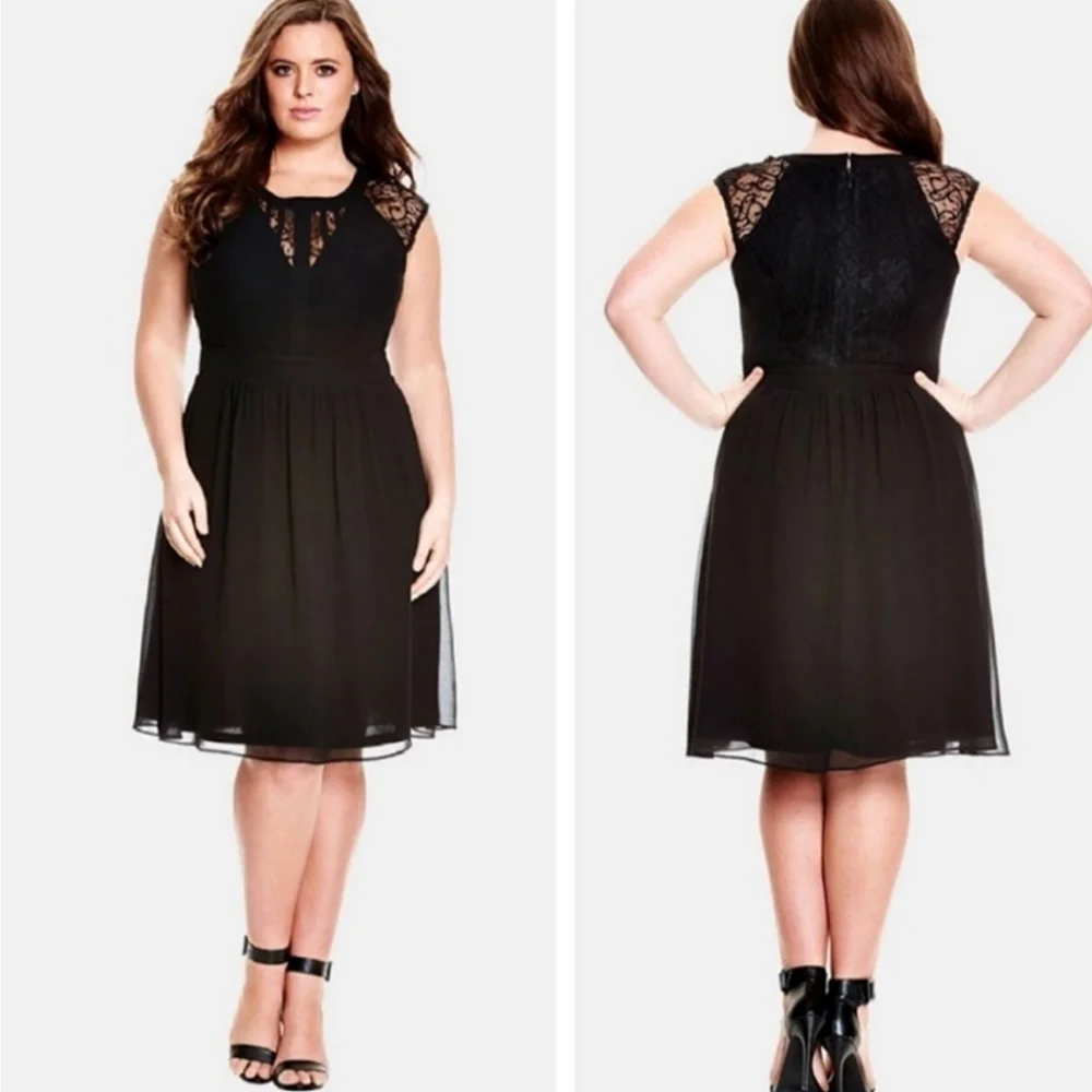 NWT City Chic black "Dark Romance" dress 👗🖤 size XXL - Picture 4 of 7